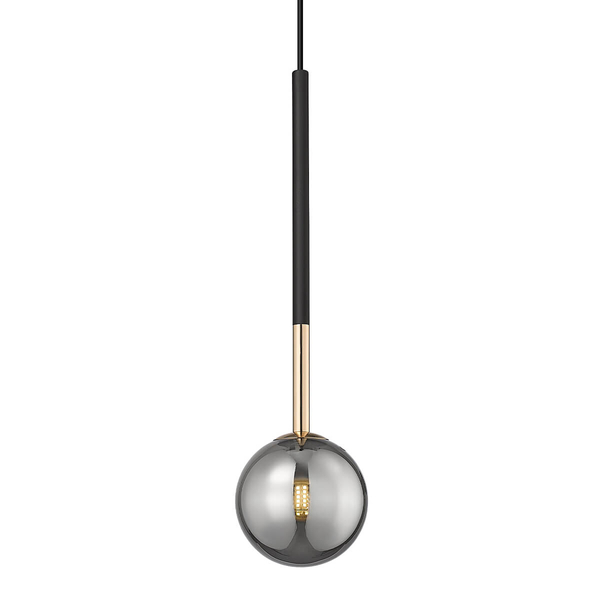 Kulista lampa zwis Arcturus P0574-01F-SDFZ Zumaline dymiony złoty czarny