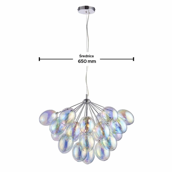 Designerska lampa wisząca Infinity 76450 Endon bubbles kolorowa chrom