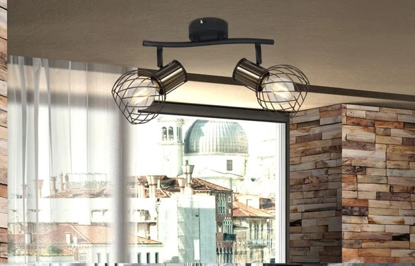 Lampa sufitowa Argusto 54013-2 industrial spoty czarne złote