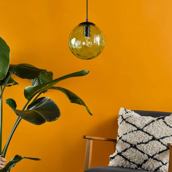 Salonowa lampa wisząca Ripple SP72-RIP8824 kula zielony czarny