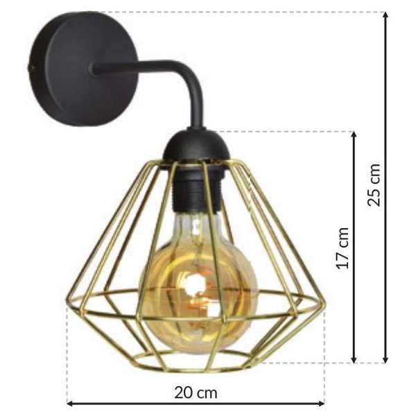Ścienna LAMPA kinkiet LUPO MLP6269 Milagro metalowa OPRAWA druciana klatka industrialna czarna