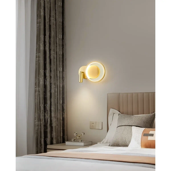 Lampa ścienna Elyptica CGELYPTICA18 LED 10W 3000K tubka ring złoty