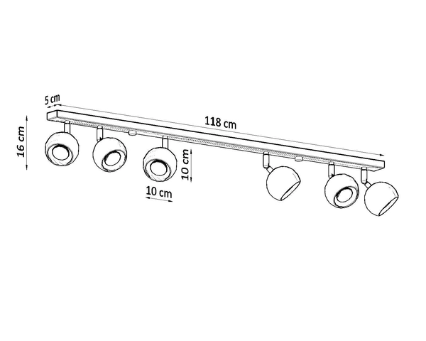 Spot LAMPA sufitowa SL.0448 reflektorowa OPRAWA listwa kule balls czarne