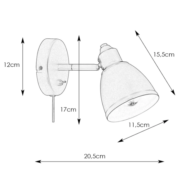 Regulowany kinkiet na ścianę Story 108714 Markslojd włącznik złoty