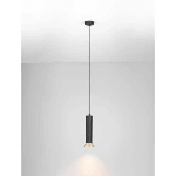 Metalowa wisząca lampa MARENZO LE45600 nad stół czarna złota