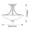 Sufitowa lampa półokrągła Welles 112438 szklana metalowa biała mosiądz