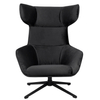 Welurowy fotel obrotowy Vita Velvet MSE011000309.41 czarny