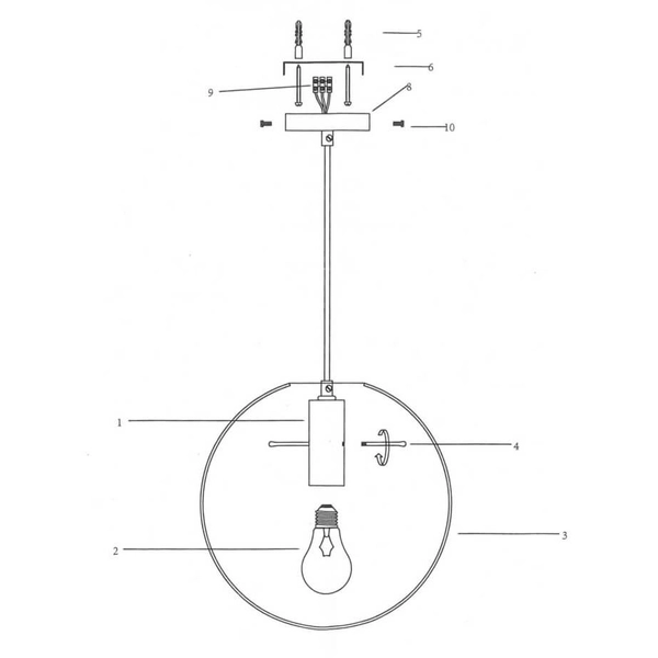 Loftowa LAMPA wisząca PUERTO LP-004/1P L BK Light Prestige szklana OPRAWA loftowy ZWIS kula przezroczysta czarna