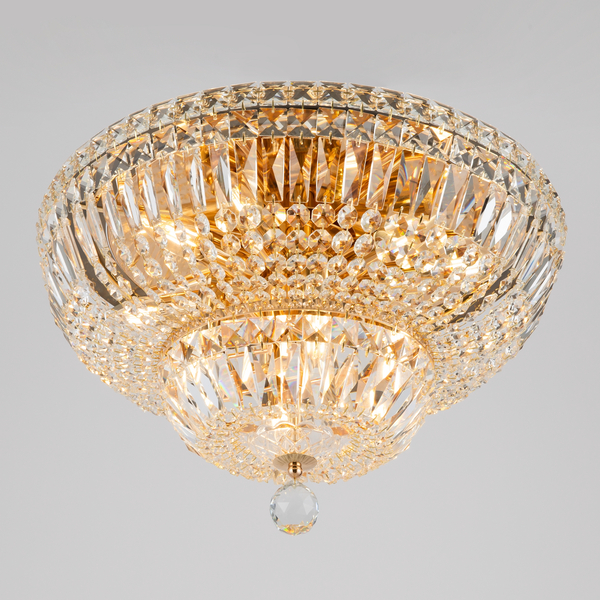 LAMPA sufitowa BASFOR DIA100-CL-12-G Maytoni plafoniera OPRAWA kryształowa okrągły plafon pałacowy przezroczysty