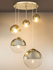 LAMPA wisząca VARUS 15851-5 Globo szklana OPRAWA zwis kaskada szklane kule balls chrom przezroczyste