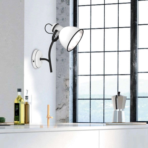 Lampa ścienna ZUMBA 91-72122 metalowa regulowany reflektorek biały czarny