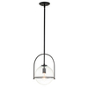 Zwisowa lampa QN-SOMERSET-P-C-BK szklana kula czarna