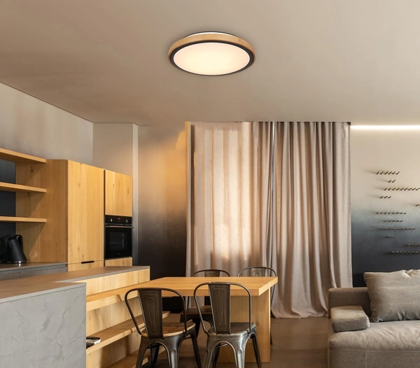 Lampa nasufitowa Bruno 41764-24 loftowa LED 24W drewniana