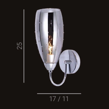 Kinkiet LAMPA ścienna GRACE MBM2170/1 A Italux OPRAWA chrom przydymiona