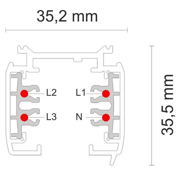 Szynoprzewód sufitowy 1m 8097 Shilo 3-fazowa natynkowa czarna