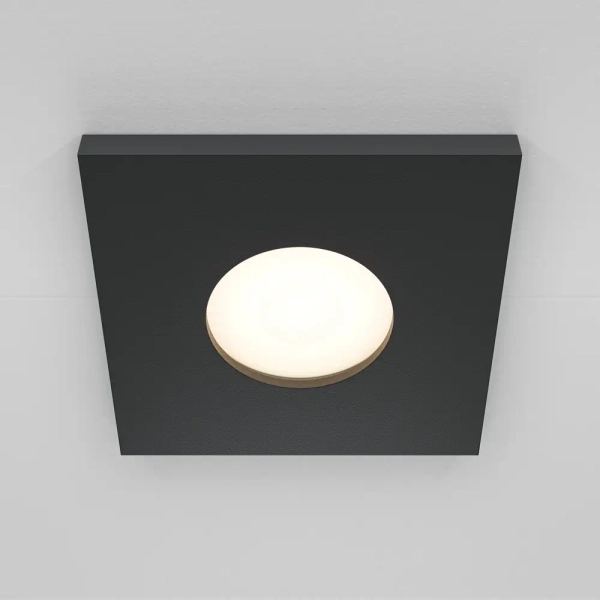 Kwadratowa lampa łazienkowa do zabudowy Stark DL083-01-GU10-SQ-B czarna