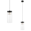 Wisząca lampa tubki GEM P0389-01D-P7AC szklana czarny przezroczysty