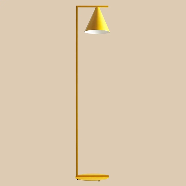 Żółta lampa podłogowa Form Floor 1108A14 Aldex metalowa do salonu