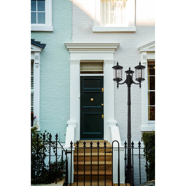 Metalowa latarnia ogrodowa Miami K-8223 Kaja IP44 zewnętrzna szklana czarna