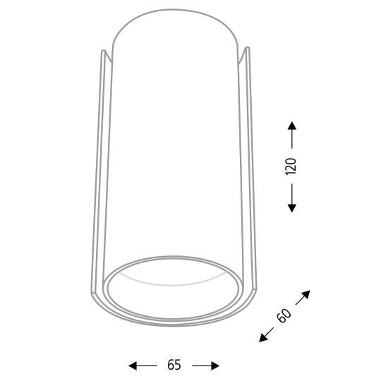 Kinkiet LAMPA ścienna OZU 4403 Shilo przyścienna OPRAWA tuba metalowa czarna