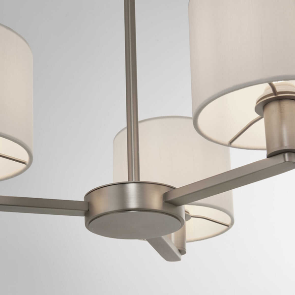 Lampa wisząca abażurowa Daley 60256 Endon nikiel biała srebrna