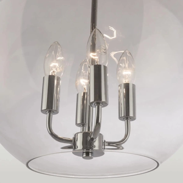 Eklektyczna lampa wisząca Prague p04974ch Cosmolight metal szkło srebrna