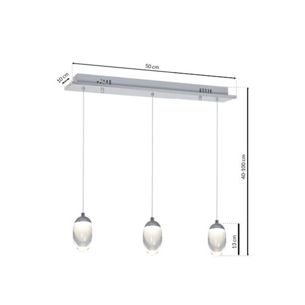 LAMPA wisząca OVO ML428 Milagro zwis OPRAWA listwa sufitowa LED 15W 4000K krople łezki drop chrom białe