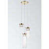 Szklana lampa wisząca GEM P0389-03D-F7AC metalowa tuby złoty przezroczysty