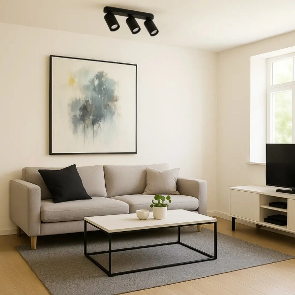 Potrójna sufitowa lampa regulowana Yorli 73083 tubki czarny