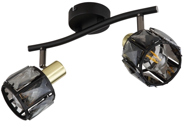 Lampa sufitowa Indiana 54357-2B z regulacją czarna przydymiona