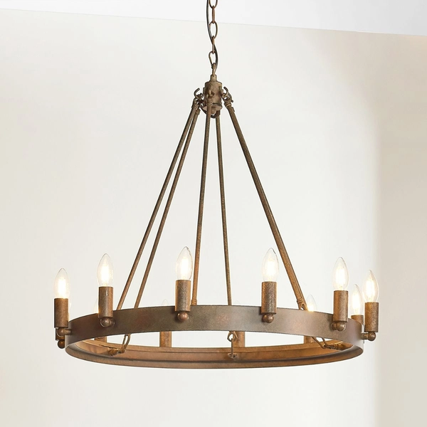 Lampa wisząca Chevalier 61026 Endon metal świecznikowa vintage brązowa