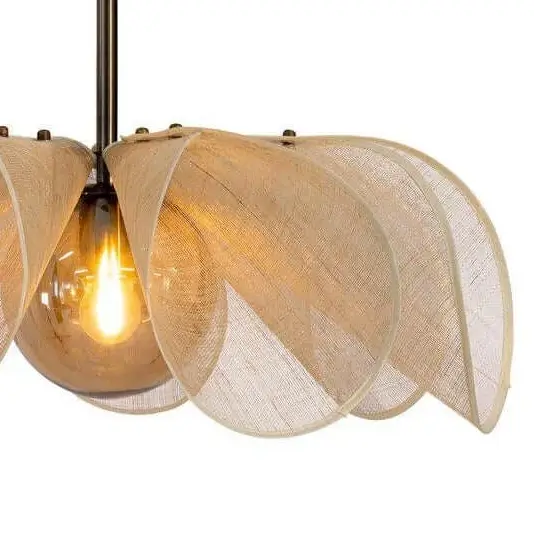 Ekologiczna lampa zwisająca STYRKA 108659 Markslojd z włókna beżowa bursztynowa