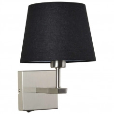 Ścienna LAMPA abażurowa NORTE WL-1122-1-A-SN-RO-BL Italux klasyczna OPRAWA kinkiet do czytania czarna nikiel