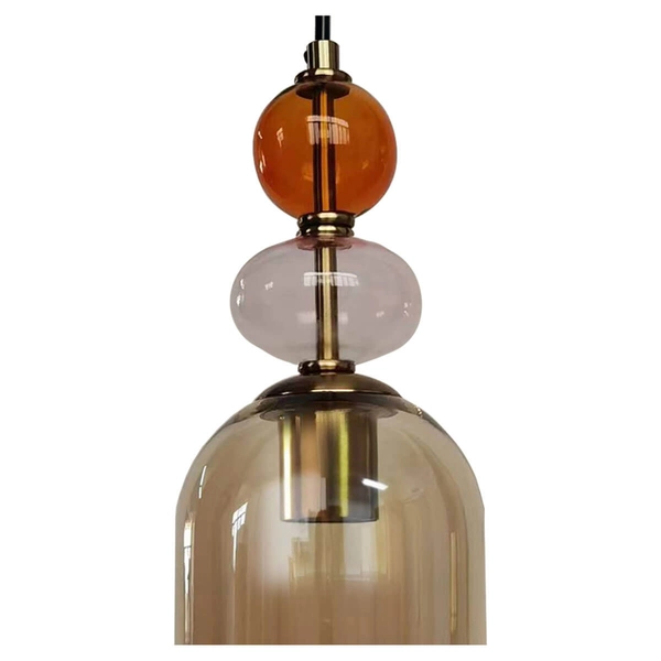 Wisząca lampa nad wyspę Tropea LP-2004/1P M AM do jadalni bursztynowa