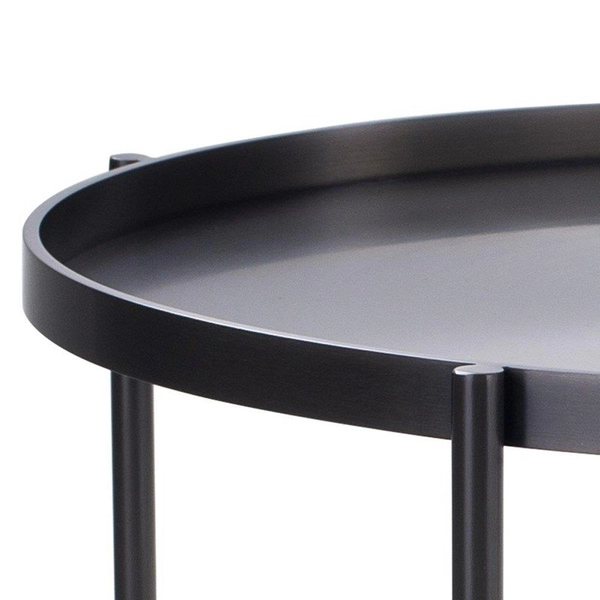 Okrągły stolik kawowy Moon DP-F80 titanium Moos Home metalowy tytan