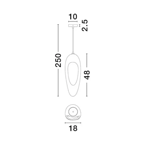 Lampa wisząca nad wyspę LONTIZA LE45338 z żywicy brązowa