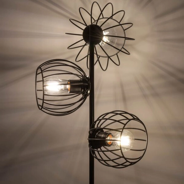 Stojąca lampa loft Madam 32375 podłogowy druciak czarny do salonu