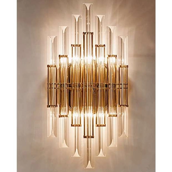 Kinkiet LAMPA ścienna CGPRISMKIN COPEL szklana OPRAWA kryształowa glamour crystal kinkiet przezroczysty mosiądz