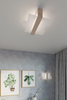 Plafon LAMPA sufitowa SL.0076 szklana OPRAWA drewno naturalne