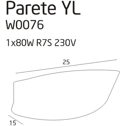 Lampa ścienna do sypialni PARETE W0076 Maxlight metal szkło żółty