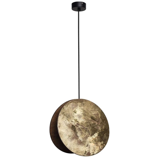 Okrągła LAMPA wisząca WHEEL 9028 Nowodvorski drewniana OPRAWA okrągła zwis czarny złoty