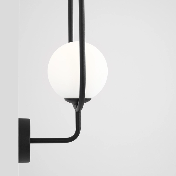 Czarny kinkiet Riva 1086C1 Aldex lampa ścienna kula balls na przedpokój
