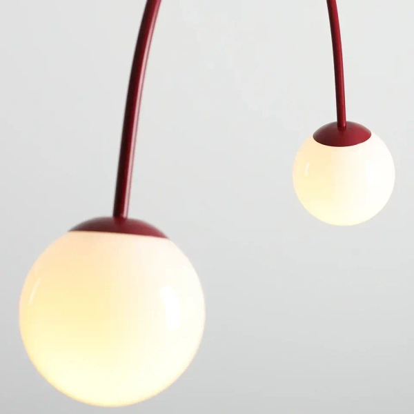 Wisząca lampa podwójna UNA 1116H15 skandynawska kule czerwone