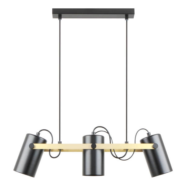 Lampa zwisowa potrójna Resi A8162-3A Zumaline tuby regulowane czarne złote