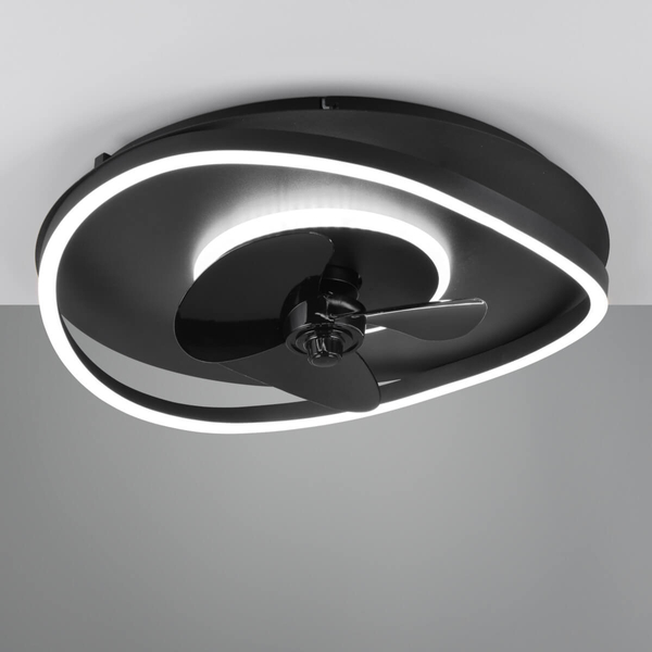 Sufitowa lampa z wentylatorem Sortland R67393132 LED 36W 2700-6500K czarna
