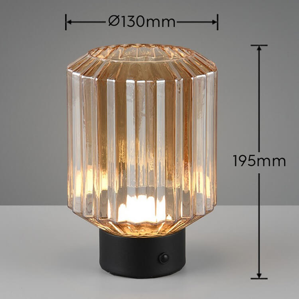 Nocna lampka Lord R57761113 LED 2W 3000K ładownie USB czarna bursztynowa