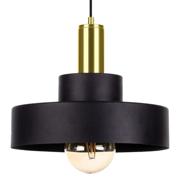Loftowa LAMPA wisząca KET895 okrągła OPRAWA metalowy zwis czarny złoty