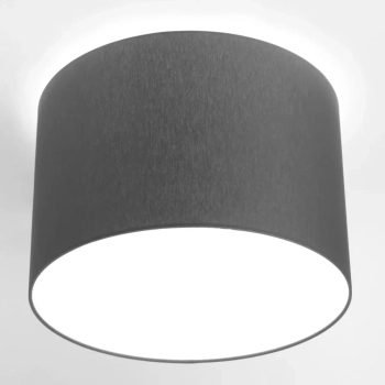 Natynkowa lampa abażurowa Cameron 9683 okrągły plafon do holu szary