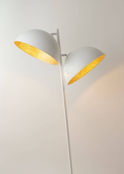 2-punktowa lampa stojąca Sfera podłogowa biała złota