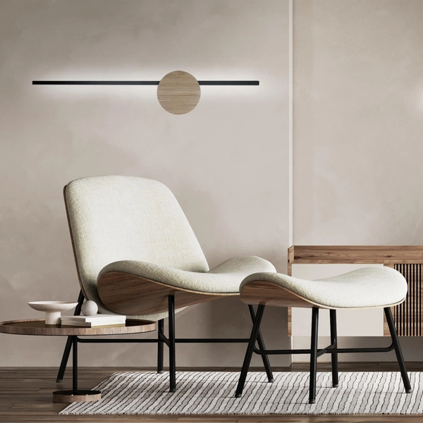 Naścienny kinkiet do jadalni Java 1441 LED 22W 3000K listwa drewniany czarny